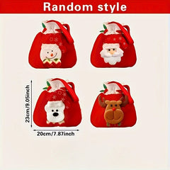 Christmas Plush Drawstring Gift Bag - Festive Candy Bag