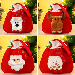 Christmas Plush Drawstring Gift Bag - Festive Candy Bag
