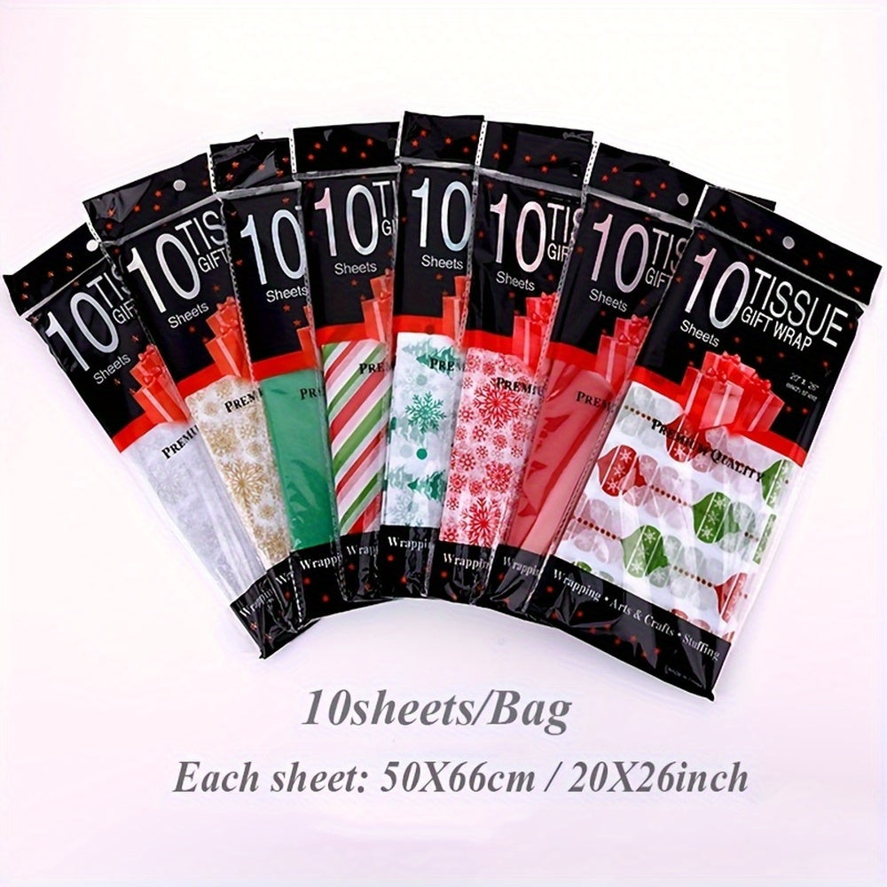 10pcs Snowflake Print Wrapping Tissue Paper Christmas Xmas Party Wedding Flowers