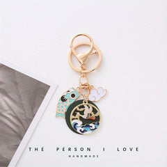 Chinese Style Koi Keychain Cartoon Cat Deer Pendant Ornament
