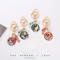 Chinese Style Koi Keychain Cartoon Cat Deer Pendant Ornament
