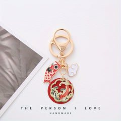 Chinese Style Koi Keychain Cartoon Cat Deer Pendant Ornament