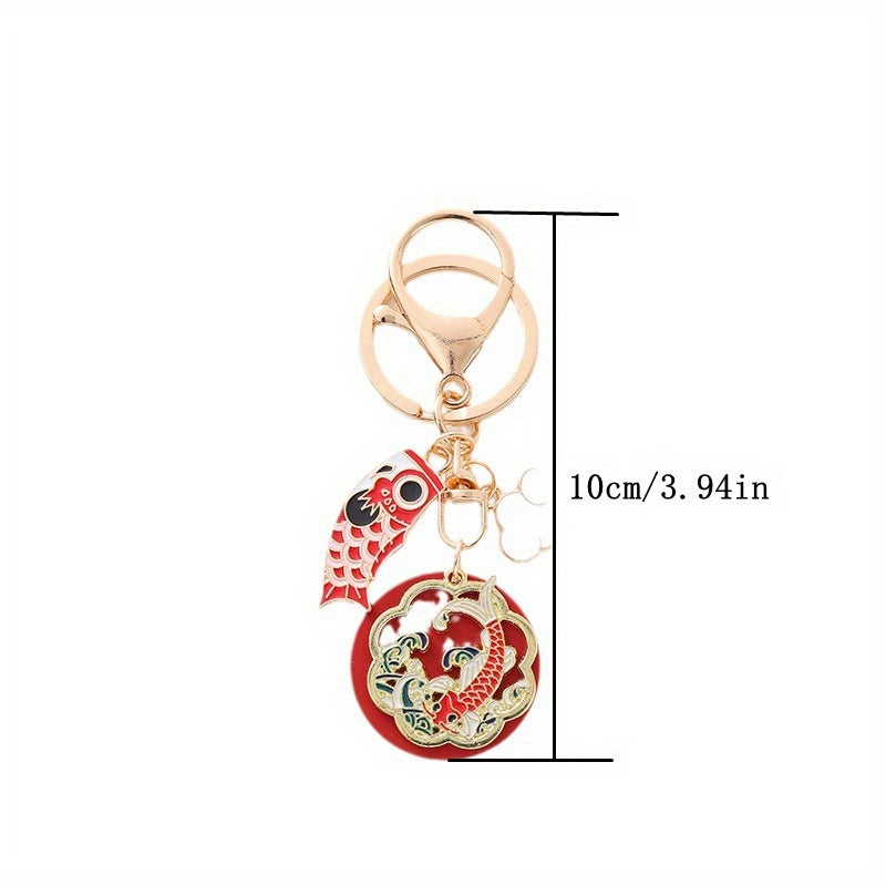 Chinese Style Koi Keychain Cartoon Cat Deer Pendant Ornament