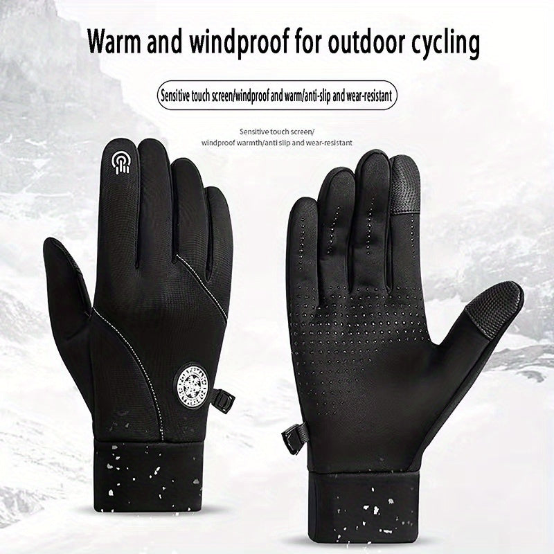 Winter Full Fingers Gloves Waterproof Non-slip Touch Screen Warm Cycling Running