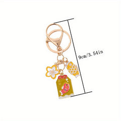 Alloy Lucky Koi Cherry Car Keychain Cartoon Key Chain Keyring Pendant