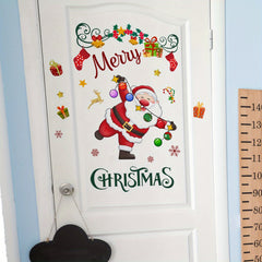 Christmas Stickers Snowflakes Stars Santa Claus Wall Stickers Door Stickers