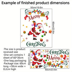 Christmas Stickers Snowflakes Stars Santa Claus Wall Stickers Door Stickers