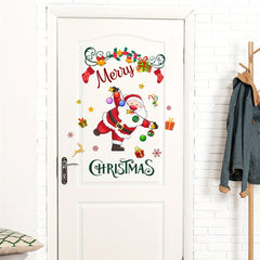 Christmas Stickers Snowflakes Stars Santa Claus Wall Stickers Door Stickers