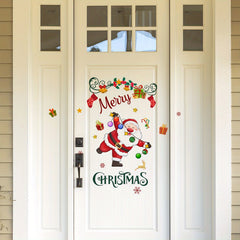 Christmas Stickers Snowflakes Stars Santa Claus Wall Stickers Door Stickers