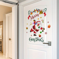 Christmas Stickers Snowflakes Stars Santa Claus Wall Stickers Door Stickers