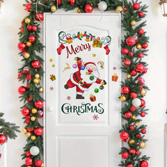 Christmas Stickers Snowflakes Stars Santa Claus Wall Stickers Door Stickers