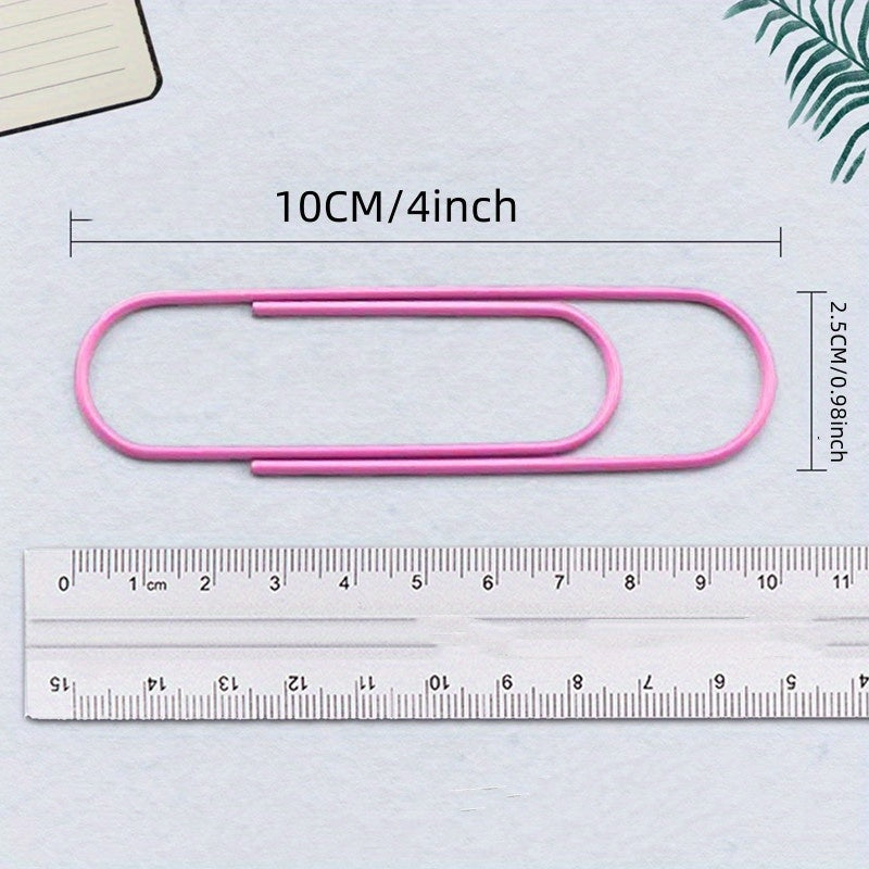 12pcs Multicolored Jumbo Paper Clips 100mm Large Paperclips For Office & School