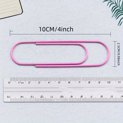 12pcs Multicolored Jumbo Paper Clips 100mm Large Paperclips For Office & School