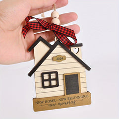 Wooden Year Beginning Hanging Decoration Christmas Pendant Outdoor Game Party