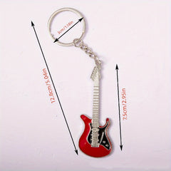 Metal Guitar Keychain Bag Purse Ornament