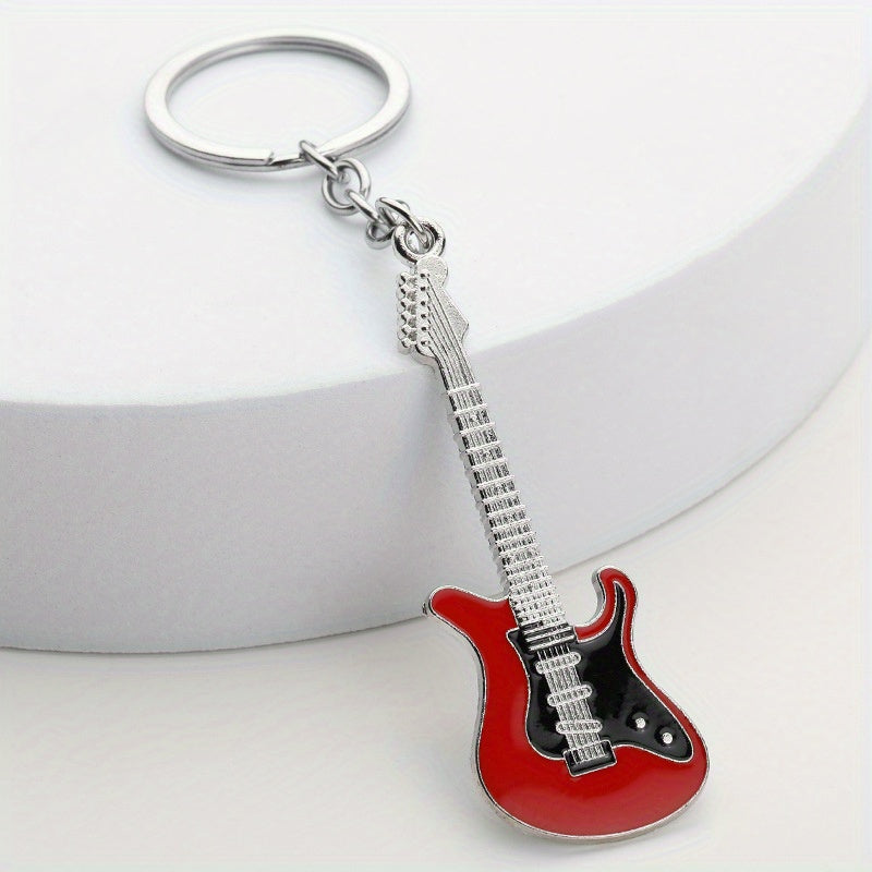 Metal Guitar Keychain Bag Purse Ornament