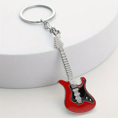 Metal Guitar Keychain Bag Purse Ornament