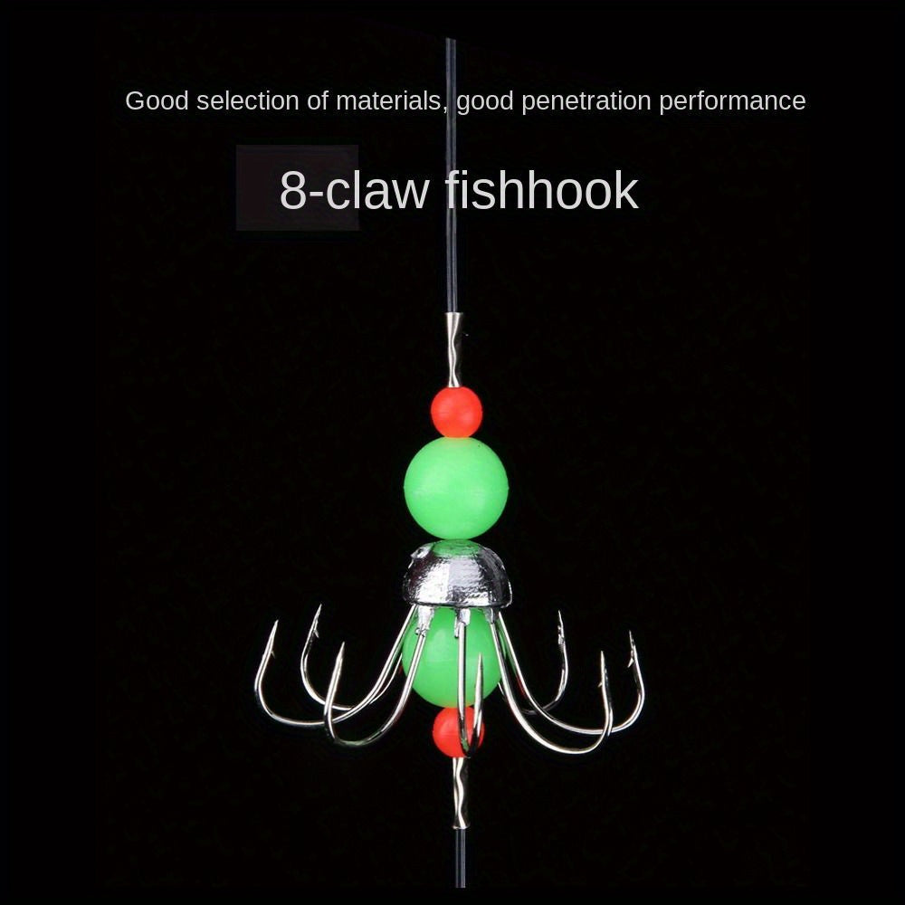 Anti Bite String Hook Squid Hook Luminous Beads Fishing Tackle