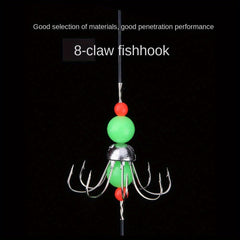 Anti Bite String Hook Squid Hook Luminous Beads Fishing Tackle