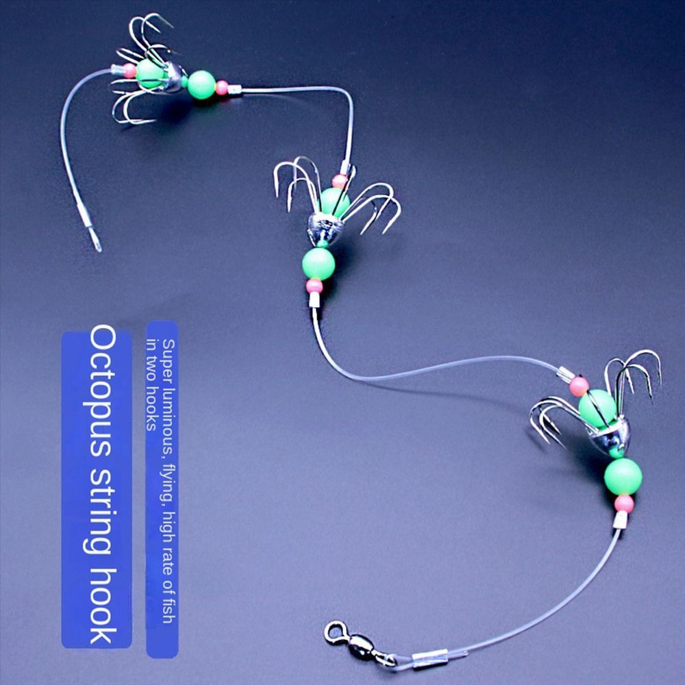 Anti Bite String Hook Squid Hook Luminous Beads Fishing Tackle