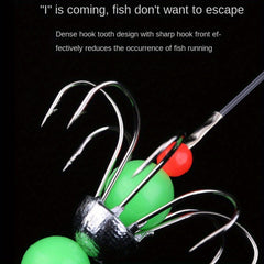 Anti Bite String Hook Squid Hook Luminous Beads Fishing Tackle