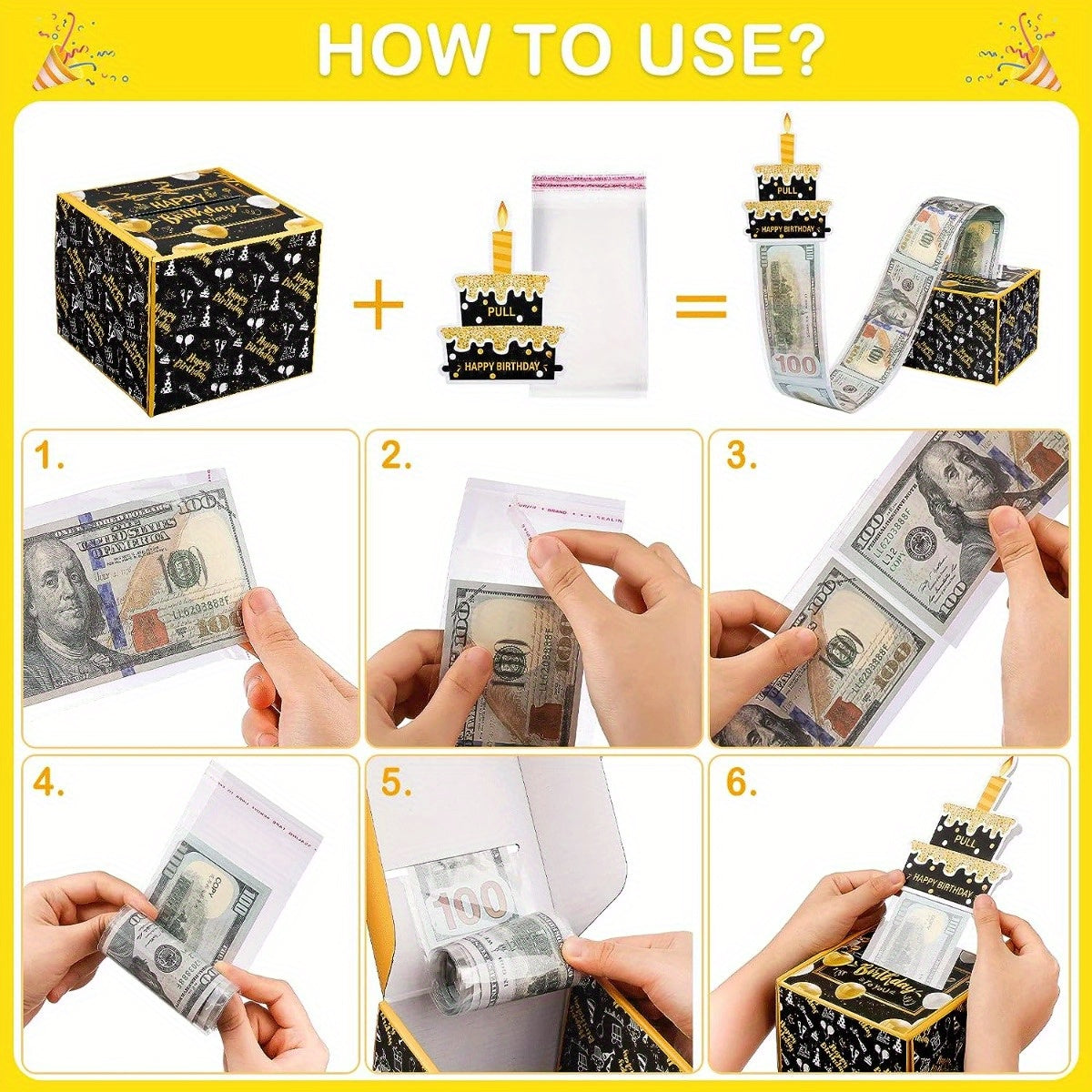 Pull-Out Birthday Money Box - Fun Way to Gift Cash