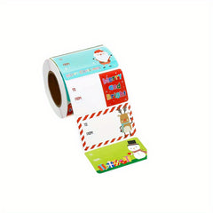 500pcs Cartoon Santa Claus Snowman Christmas Stickers Roll