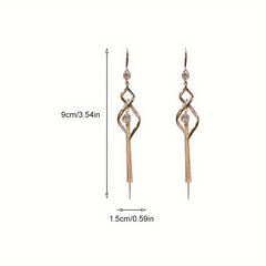Synthetic Gemstone Tassel Earrings for Parties