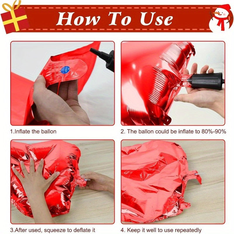 Christmas Foil Balloons 6pcs Set Santa Claus Candy Jar Red Party Decor