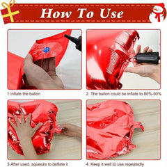 Christmas Foil Balloons 6pcs Set Santa Claus Candy Jar Red Party Decor