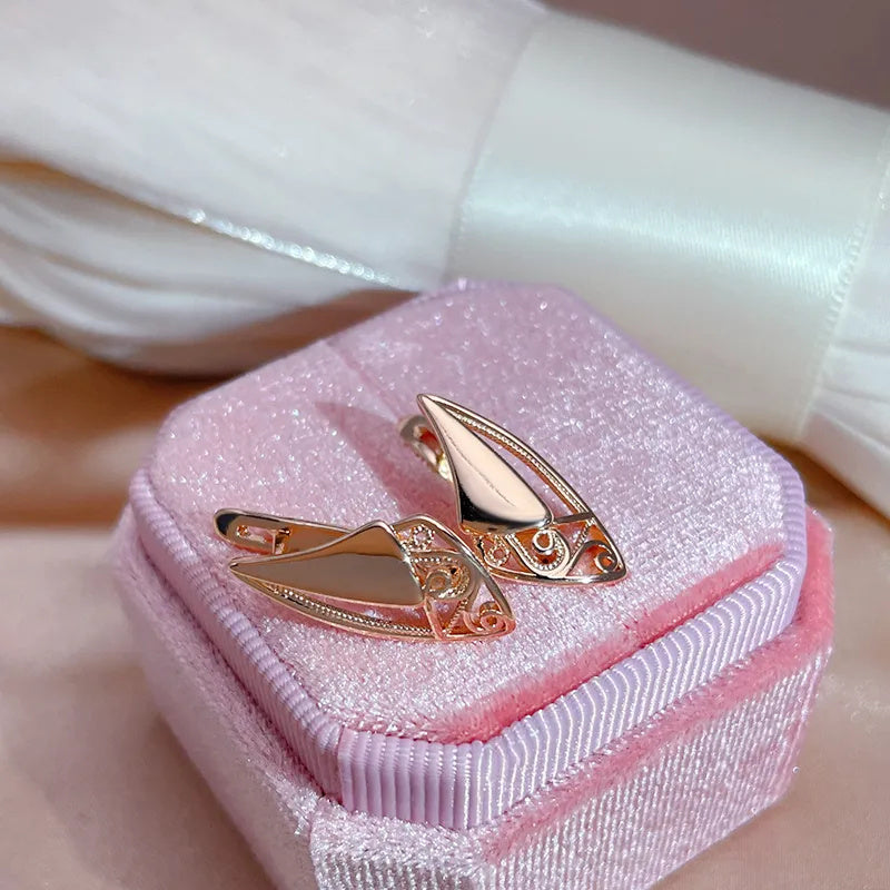 Vintage Geometric Earrings Golden Women's Daily Party Jewelry