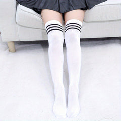 Long Socks Stripe Over Knee High Socks