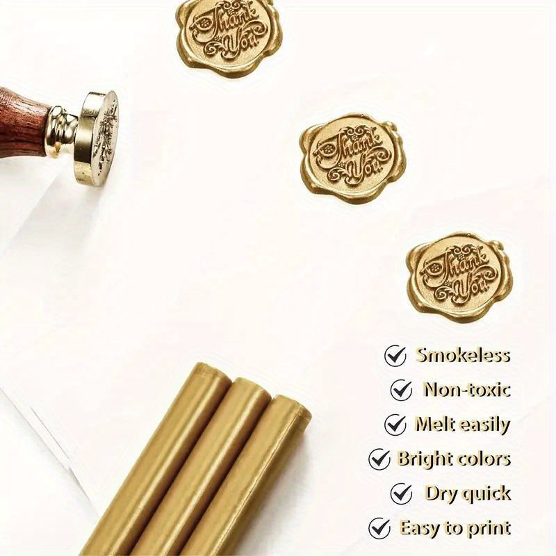 12pcs Metallic Golden Sealing Wax Sticks for Wax Seal Stamp