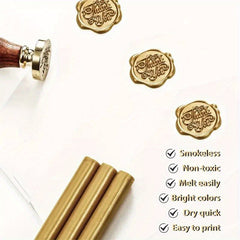 12pcs Metallic Golden Sealing Wax Sticks for Wax Seal Stamp