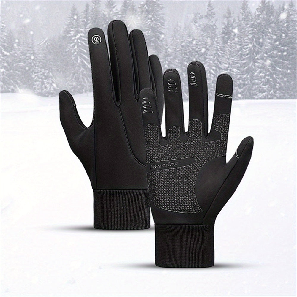 Windproof Men's Outdoor Gloves Screen Touchable Thickened Warm Gloves