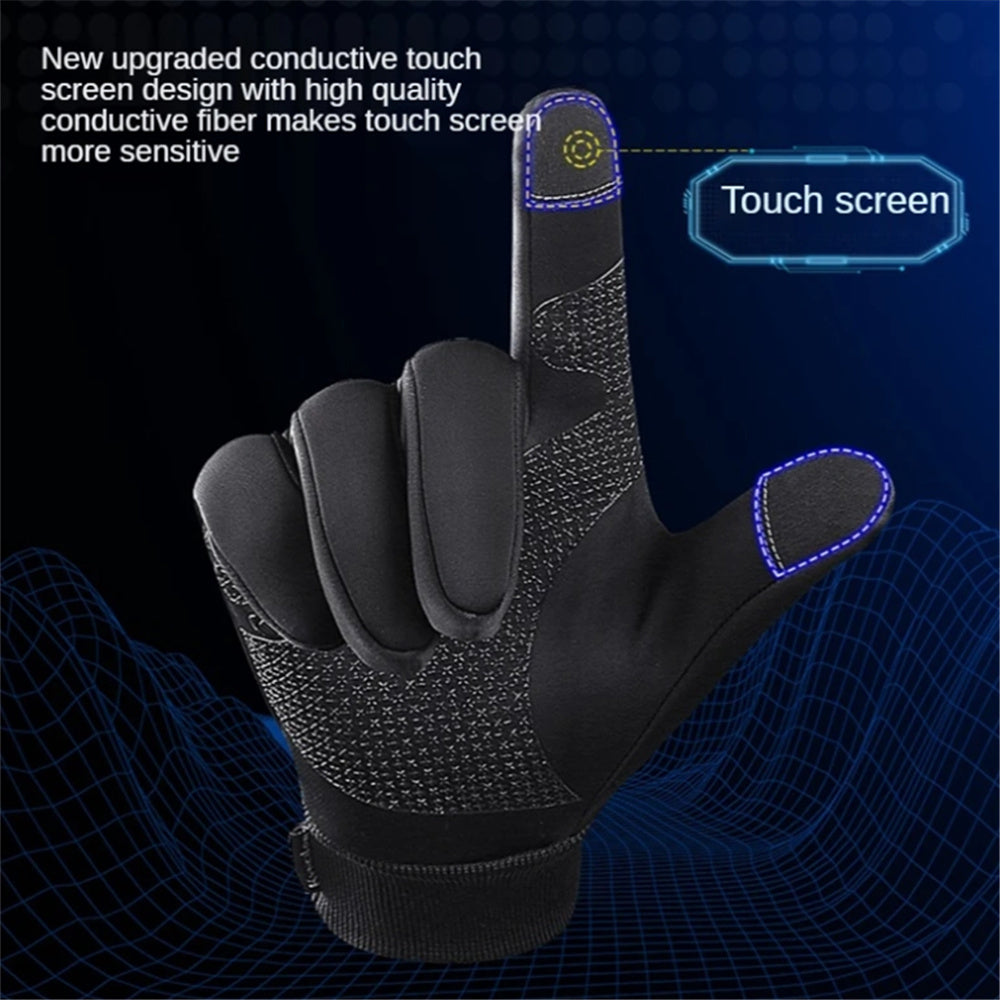 Windproof Men's Outdoor Gloves Screen Touchable Thickened Warm Gloves