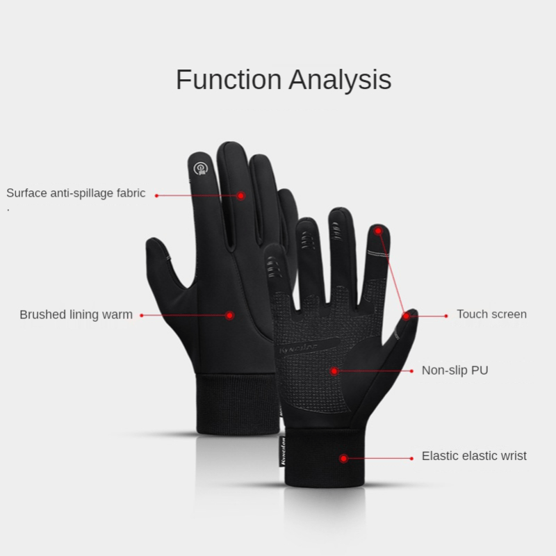 Windproof Men's Outdoor Gloves Screen Touchable Thickened Warm Gloves