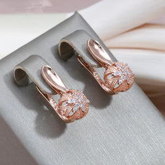 Crystal Flower English Earrings Zircon Vintage Jewelry