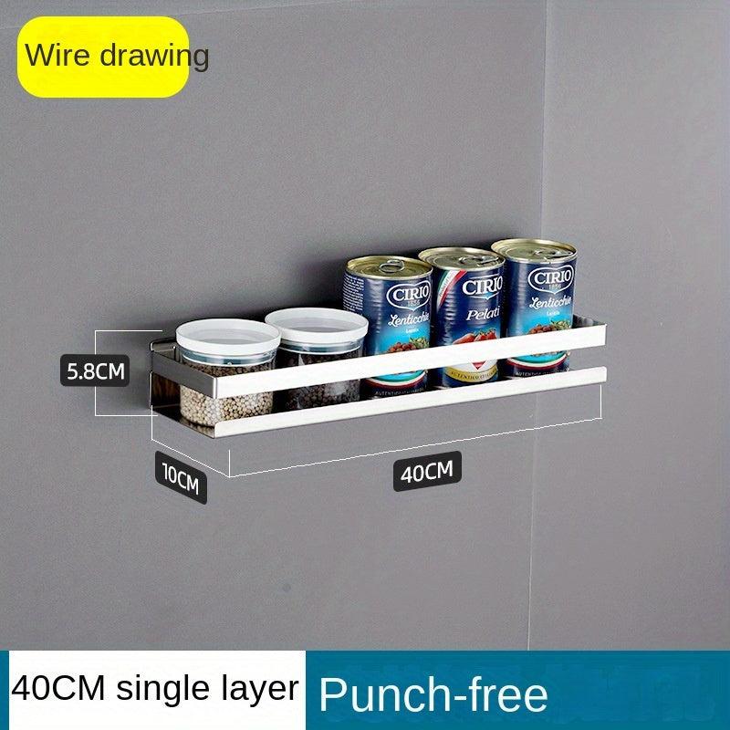 1pc Stainless Steel Storage Rack Thickened Kitchen Bathroom Organizer