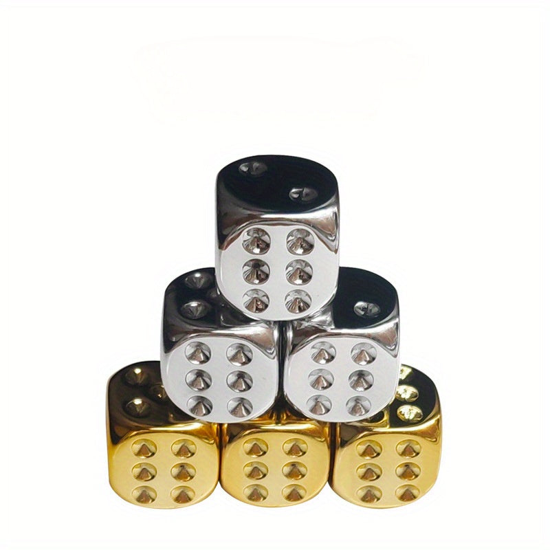10pcs Golden & Silvery Rounded Acrylic Dices for Bar & KTV