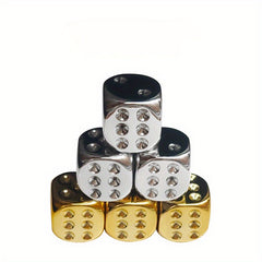 10pcs Golden & Silvery Rounded Acrylic Dices for Bar & KTV