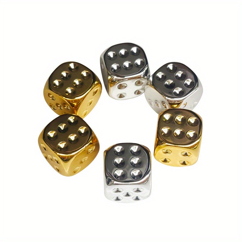 10pcs Golden & Silvery Rounded Acrylic Dices for Bar & KTV
