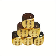 10pcs Golden & Silvery Rounded Acrylic Dices for Bar & KTV