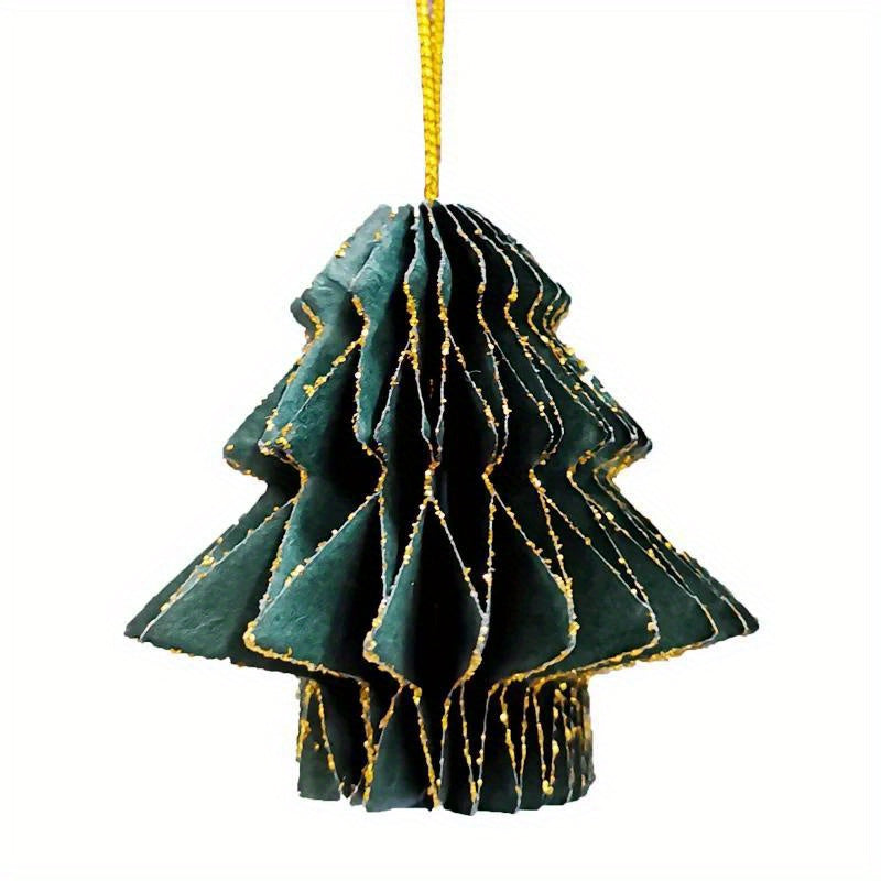 Mini Christmas Tree Honeycomb Ball Hanging Ornament