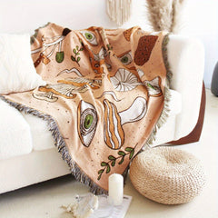 Bohemian Knitted Ethnic Print Tassel Blanket Outdoor Camping Sofa Blanket