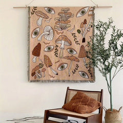 Bohemian Knitted Ethnic Print Tassel Blanket Outdoor Camping Sofa Blanket