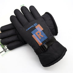 Men's Windproof Skiing Gloves Winter Plush Cycling Gloves
