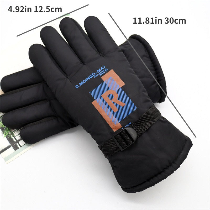 Men's Windproof Skiing Gloves Winter Plush Cycling Gloves