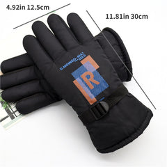Men's Windproof Skiing Gloves Winter Plush Cycling Gloves