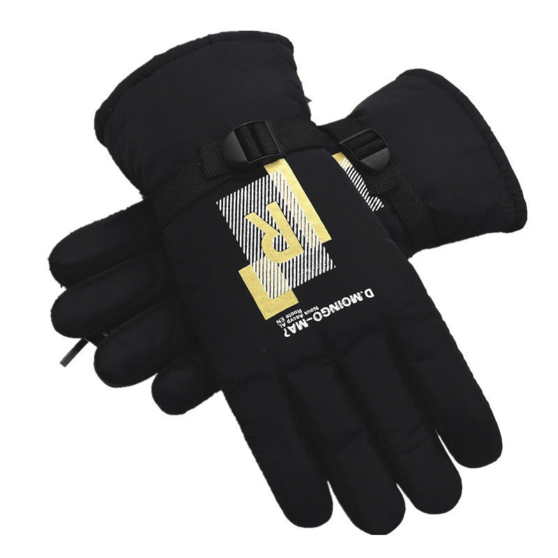 Men's Windproof Skiing Gloves Winter Plush Cycling Gloves